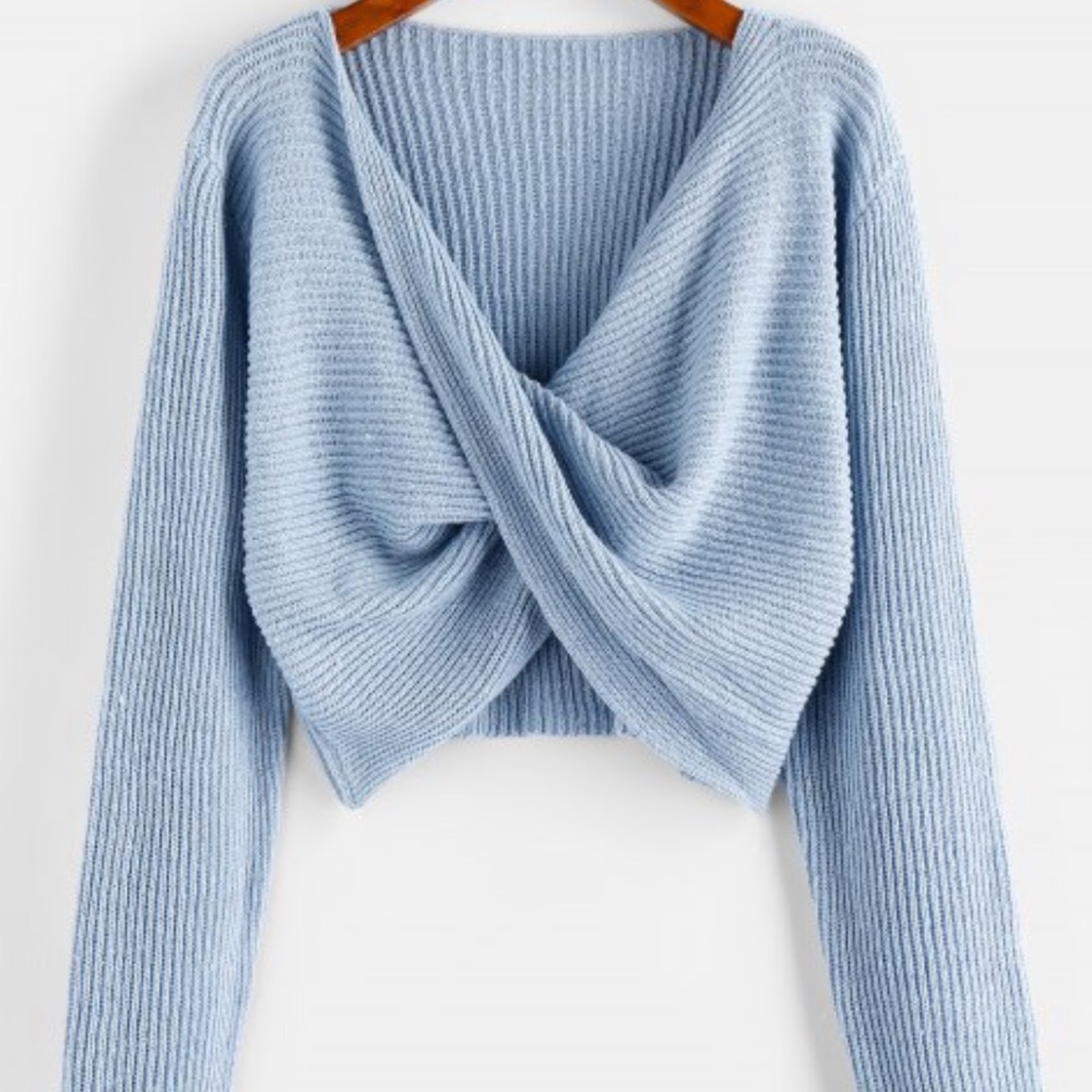Blue Tied Knot Sweater